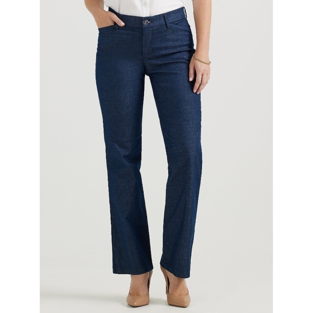 NWT Lee Women's Revolutionary Fit Flex Motion Trouser Pant Mid Rise 12M Regular